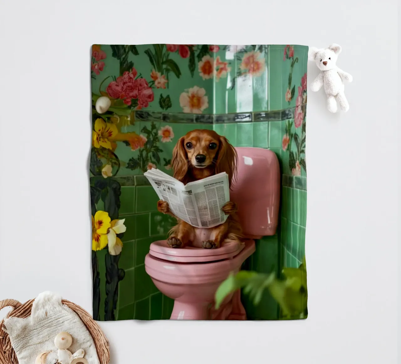 Dackel liest Zeitung coperta in pile da NORDLICHT DESIGNS