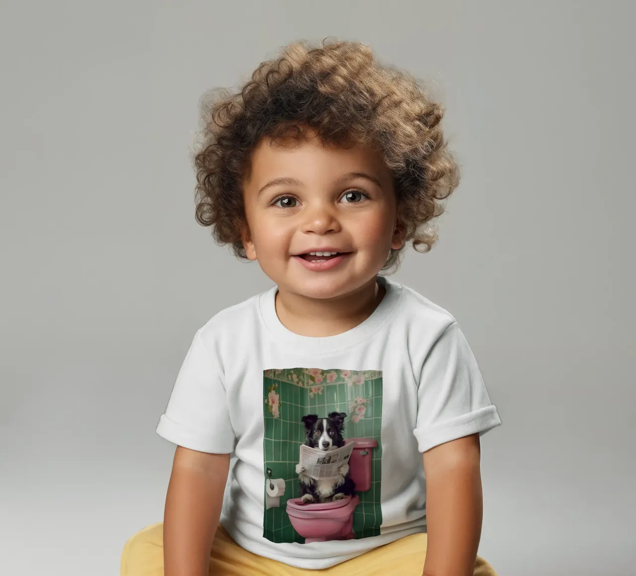 Border Collie liest Zeitung maglietta neonato da NORDLICHT DESIGNS