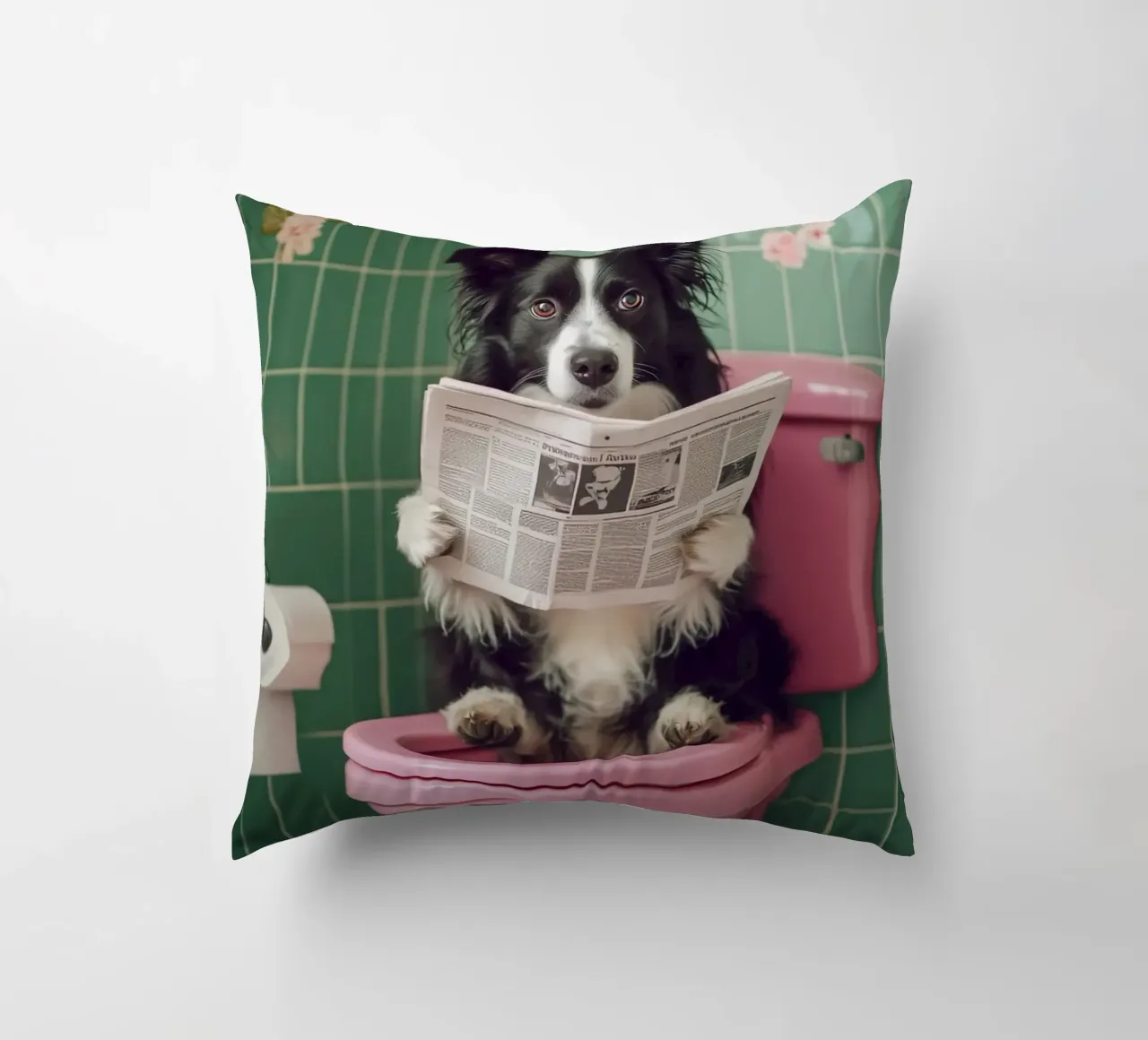 Border Collie liest Zeitung cuscino da NORDLICHT DESIGNS
