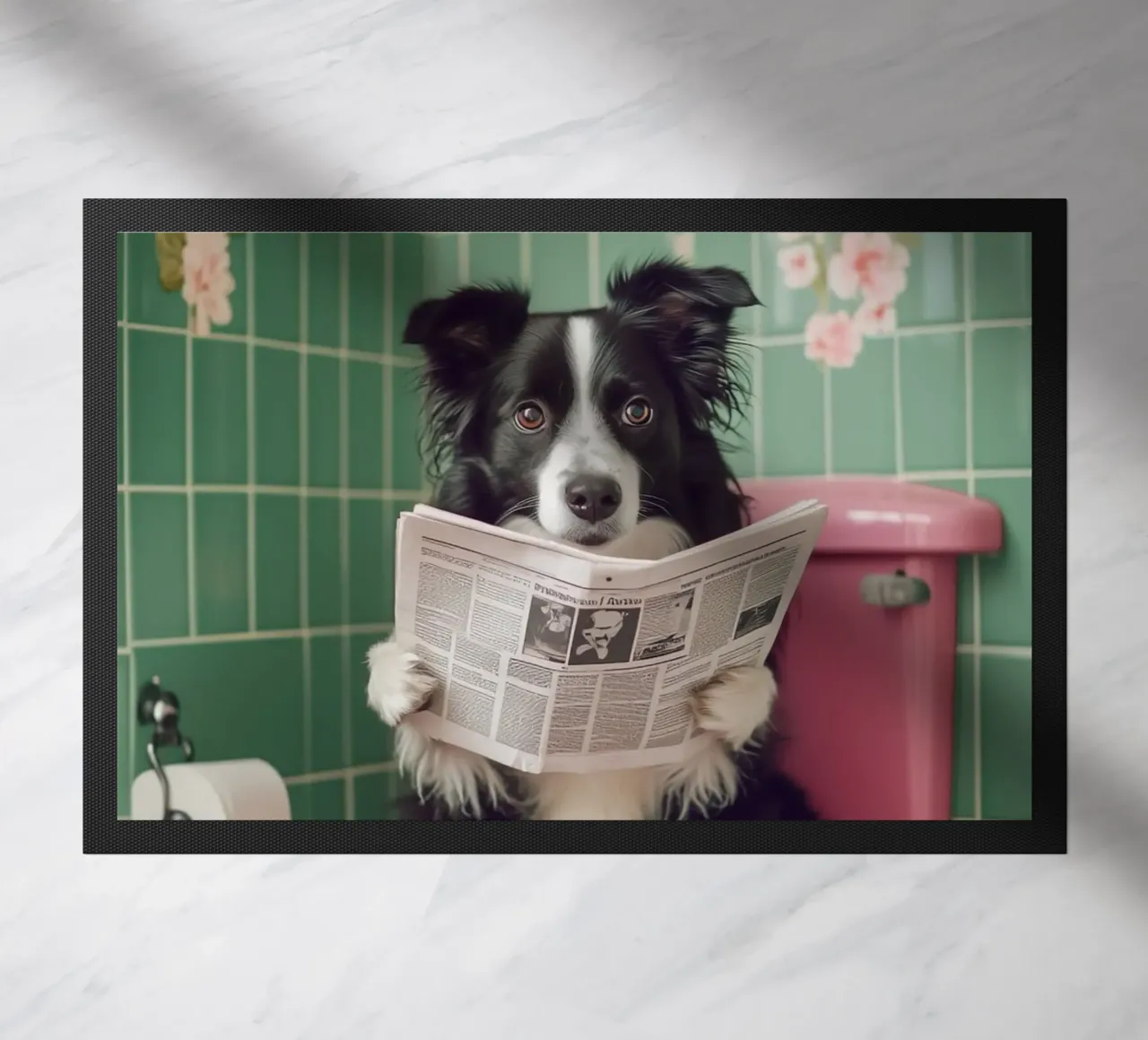 Border Collie liest Zeitung zerbino da NORDLICHT DESIGNS