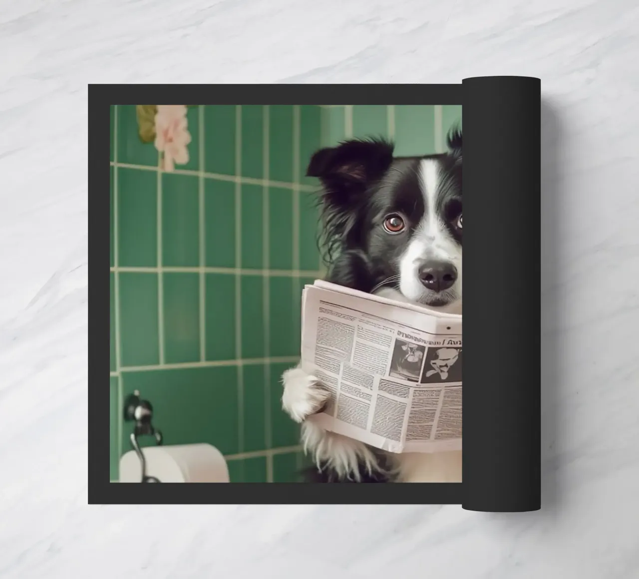 Border Collie liest Zeitung zerbino da NORDLICHT DESIGNS