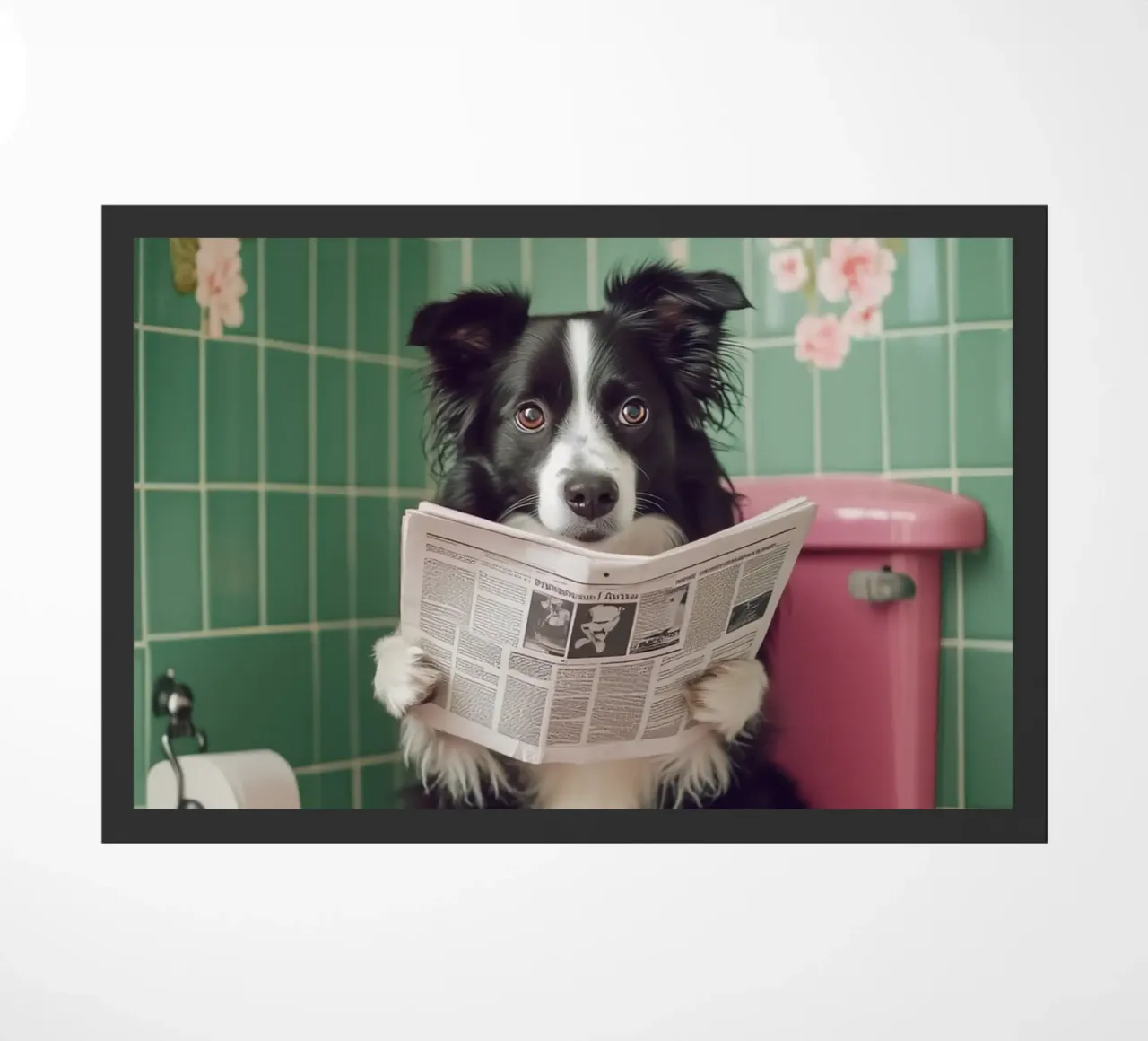 Border Collie liest Zeitung zerbino da NORDLICHT DESIGNS