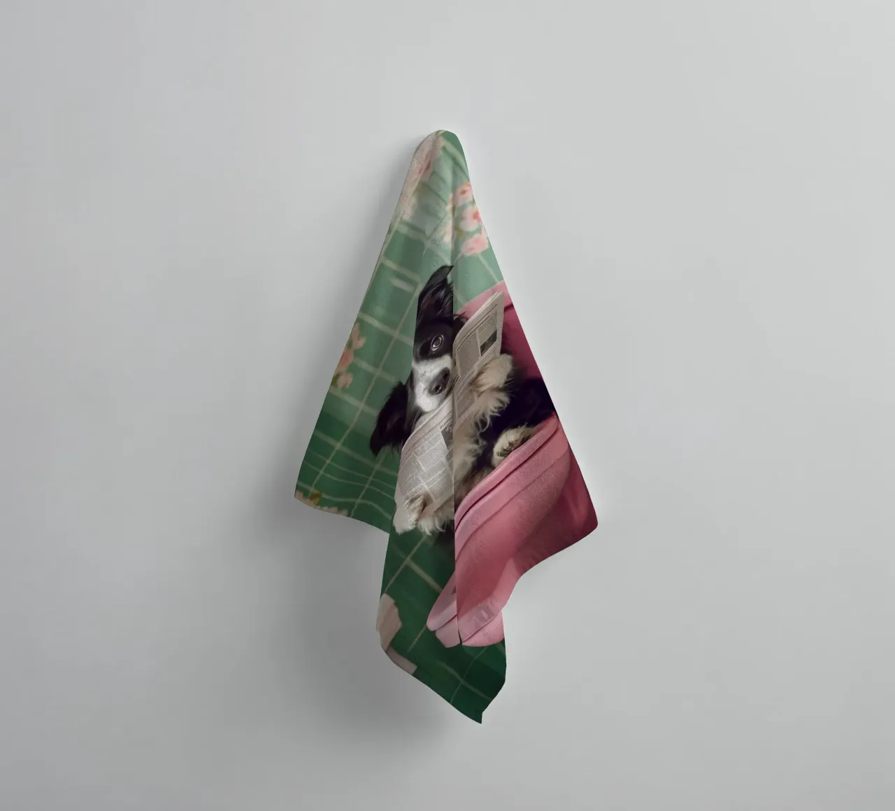Border Collie liest Zeitung asciugamano da bagno da NORDLICHT DESIGNS