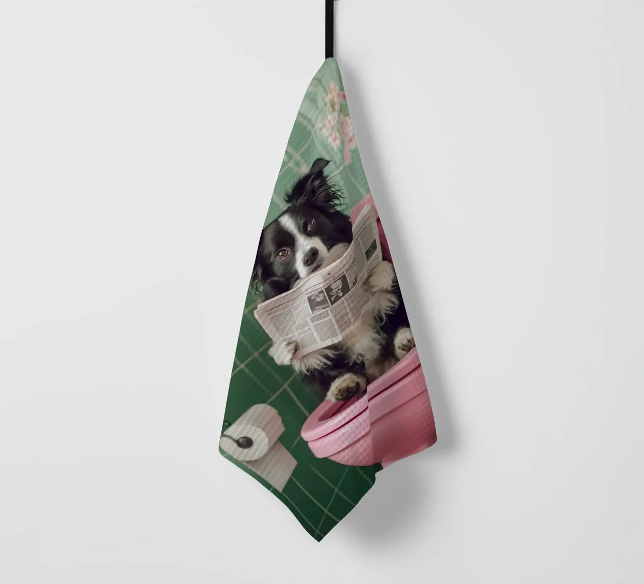 Border Collie liest Zeitung canovaccio da cucina da NORDLICHT DESIGNS