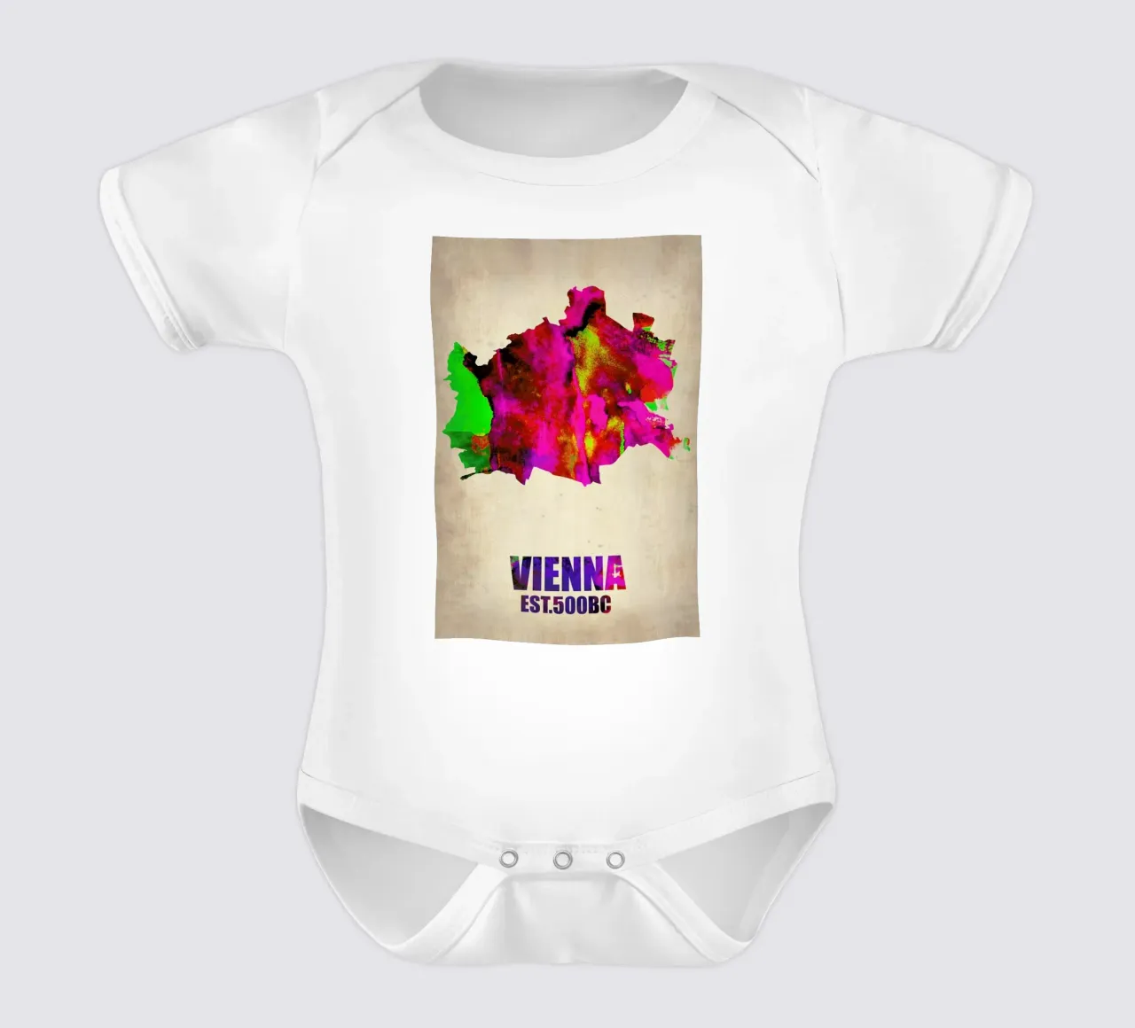 Vienna Watercolor Map body neonato maniche corte da Naxart