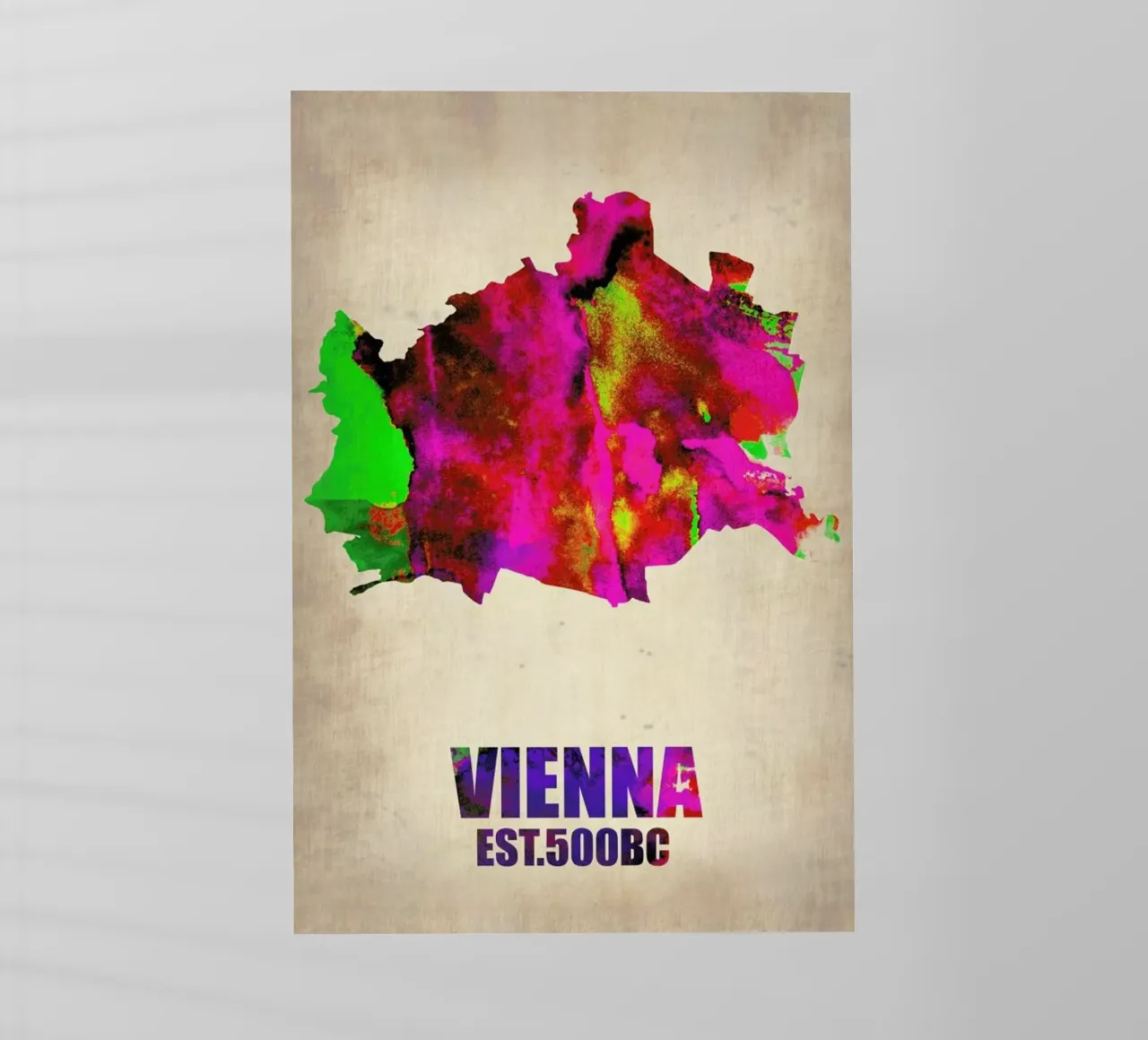 Vienna Watercolor Map pellicola backlit da Naxart