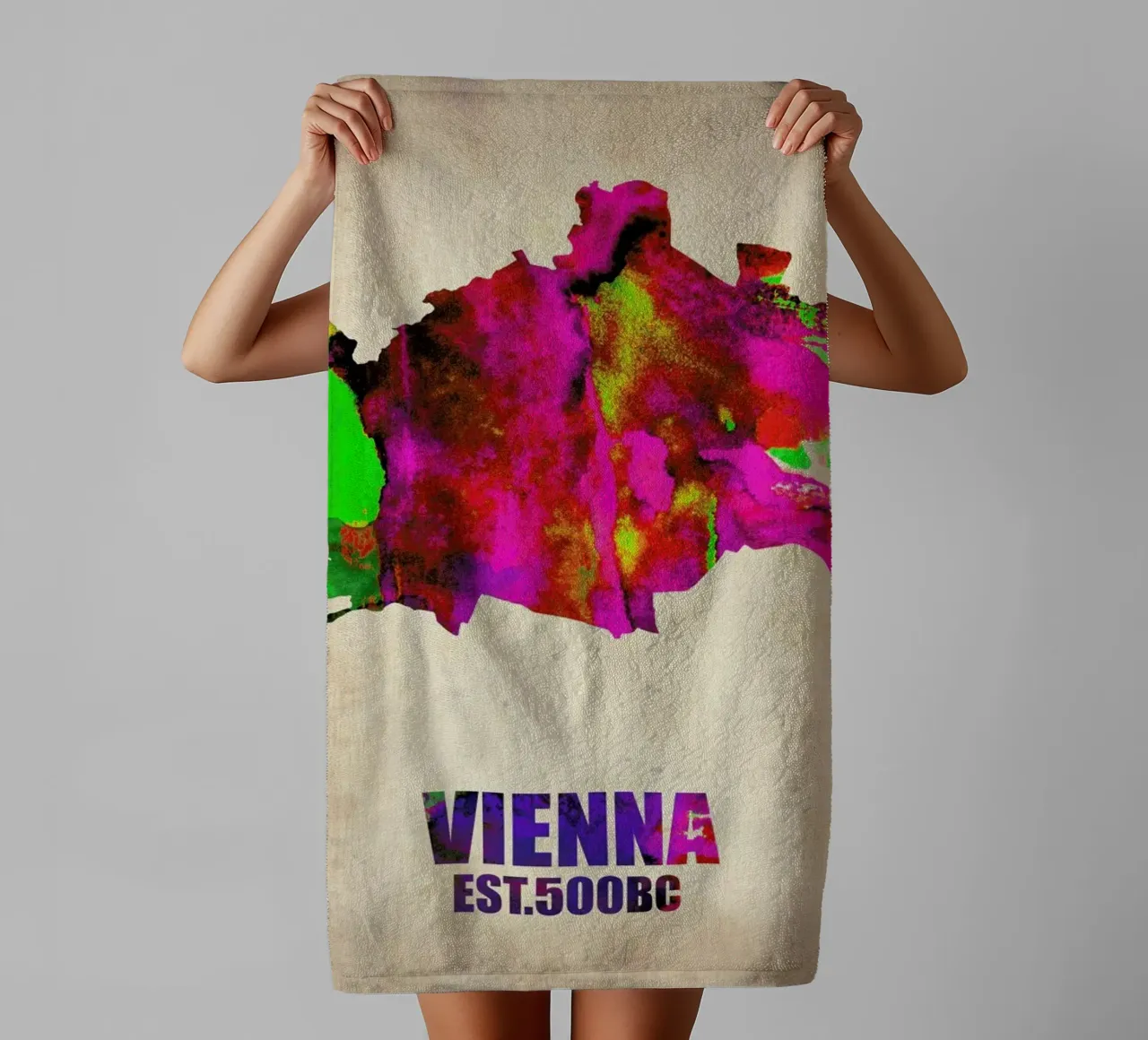 Vienna Watercolor Map asciugamano da bagno da Naxart