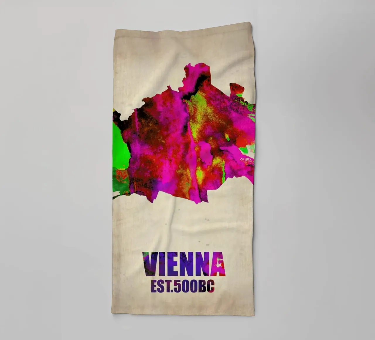 Vienna Watercolor Map asciugamano da bagno da Naxart