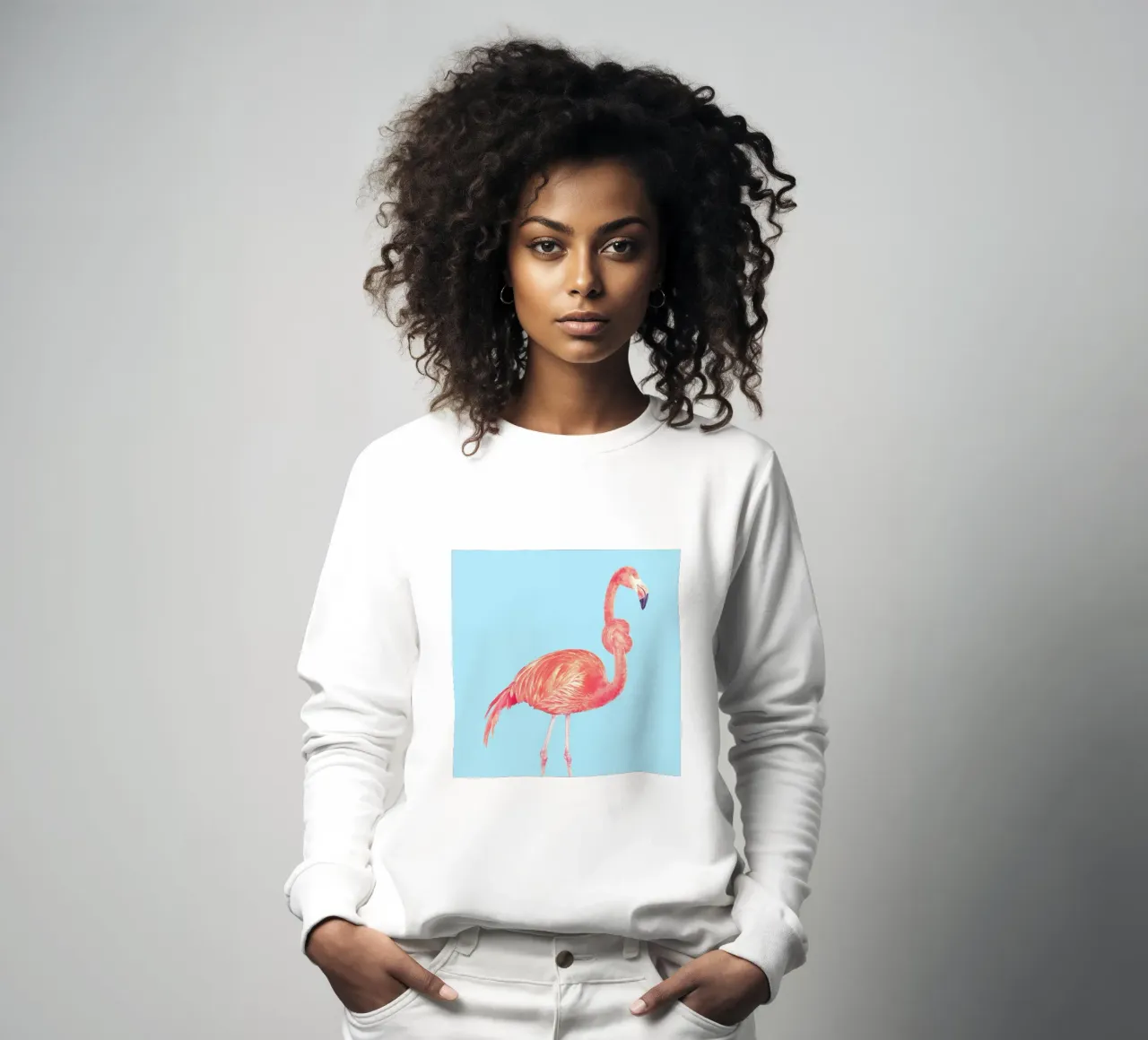 Flamingo with a Big Problem Sweatshirt von suckertom