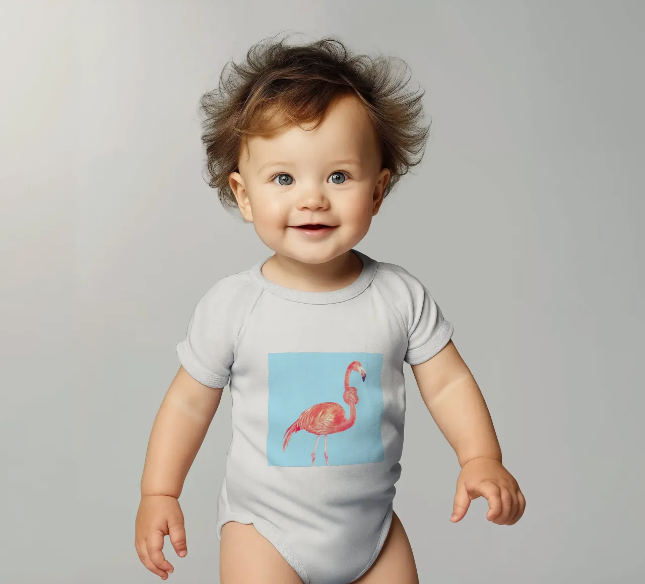 Flamingo with a Big Problem body neonato maniche corte da suckertom