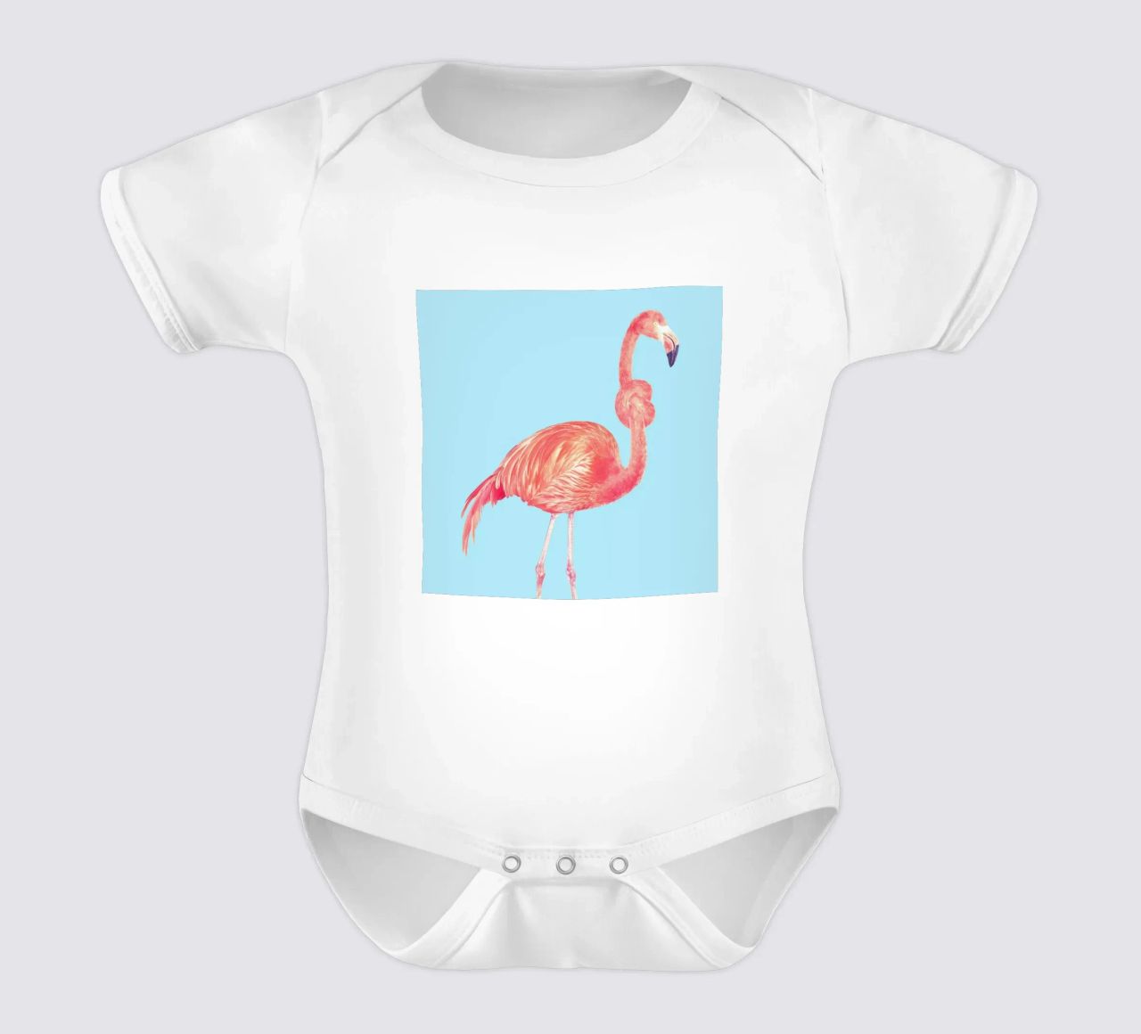 Flamingo with a Big Problem body neonato maniche corte da suckertom