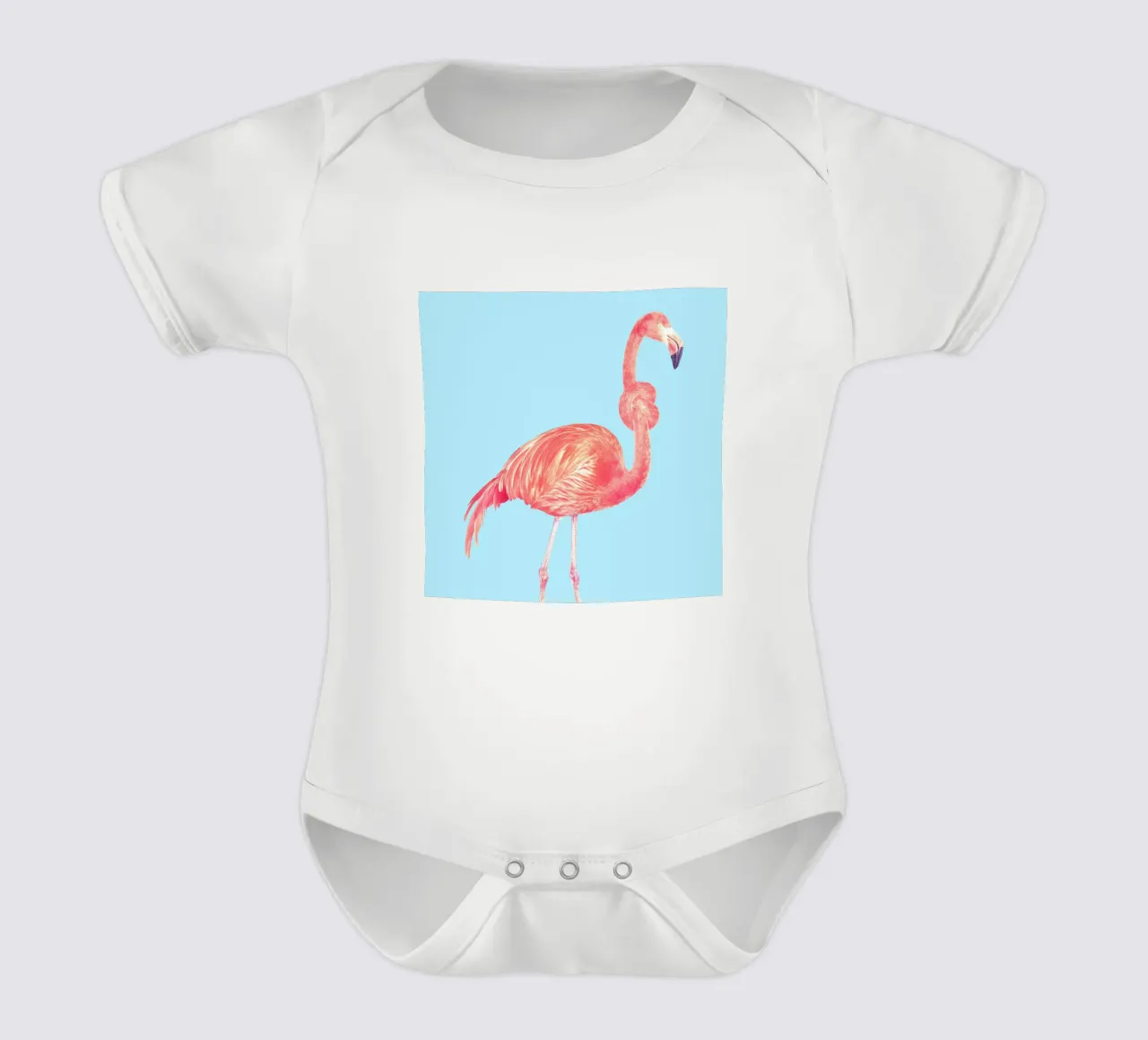 Flamingo with a Big Problem body neonato maniche corte da suckertom