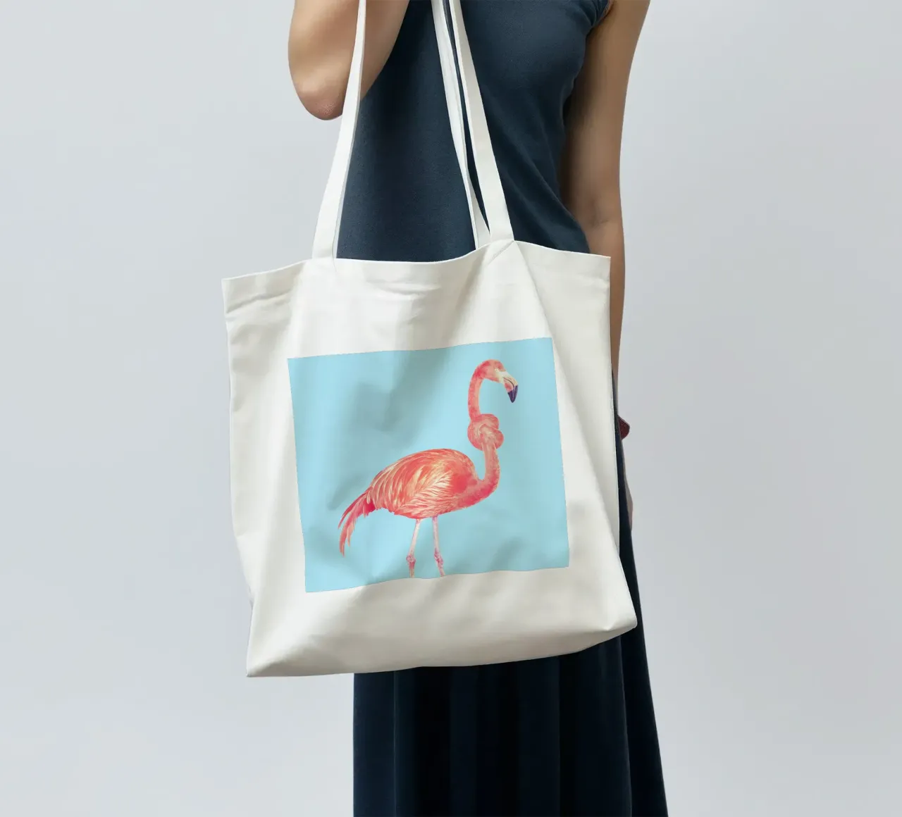 Flamingo with a Big Problem borsa in juta da suckertom