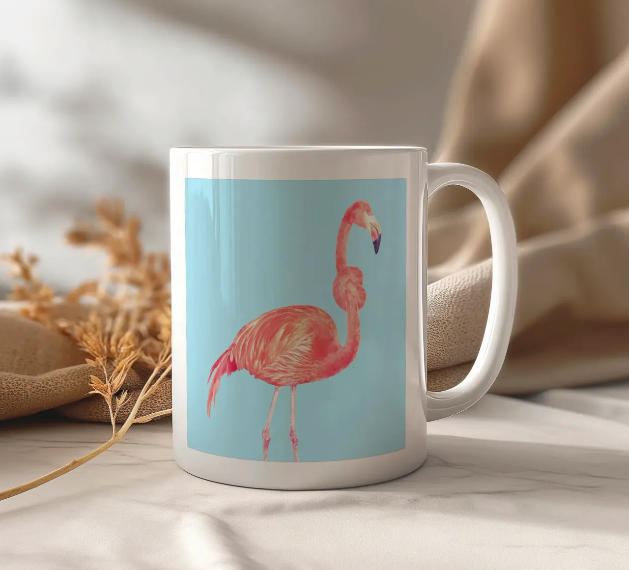 Flamingo with a Big Problem tazza in ceramica da suckertom