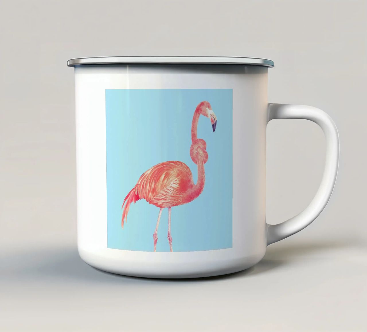 Flamingo with a Big Problem tazza in smalto da suckertom