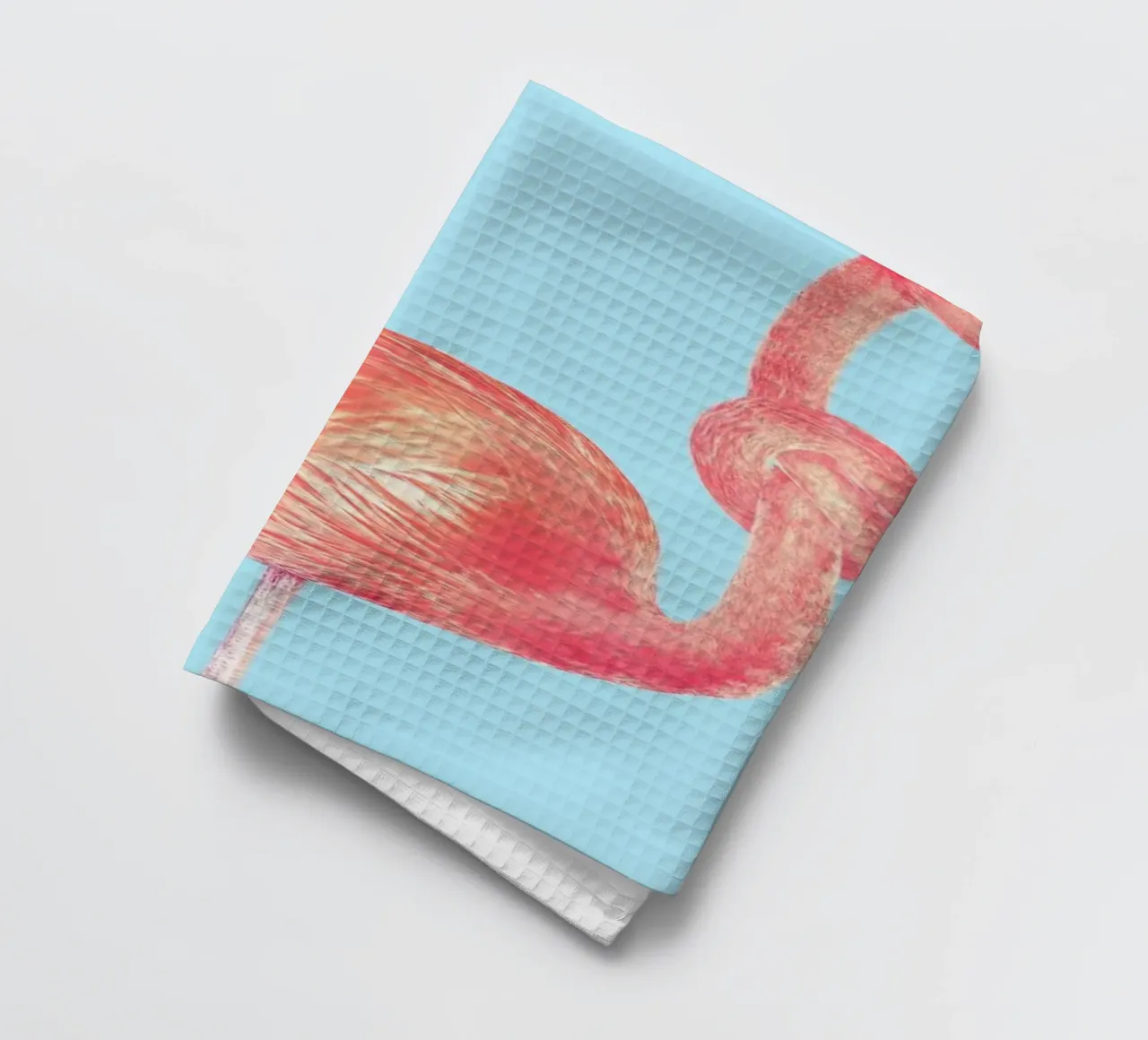 Flamingo with a Big Problem Geschirrtuch von suckertom
