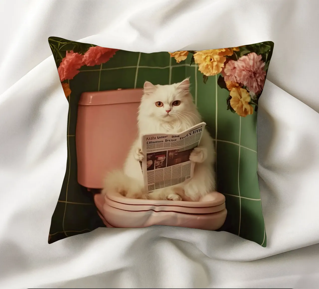 Katze liest Zeitung cuscino da NORDLICHT DESIGNS