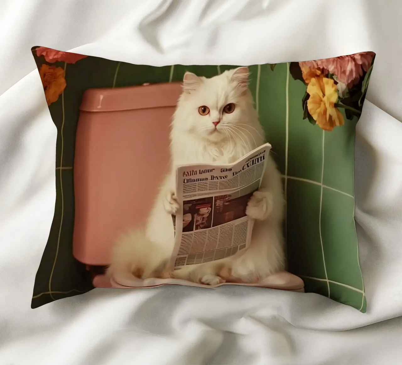 Katze liest Zeitung cuscino da NORDLICHT DESIGNS
