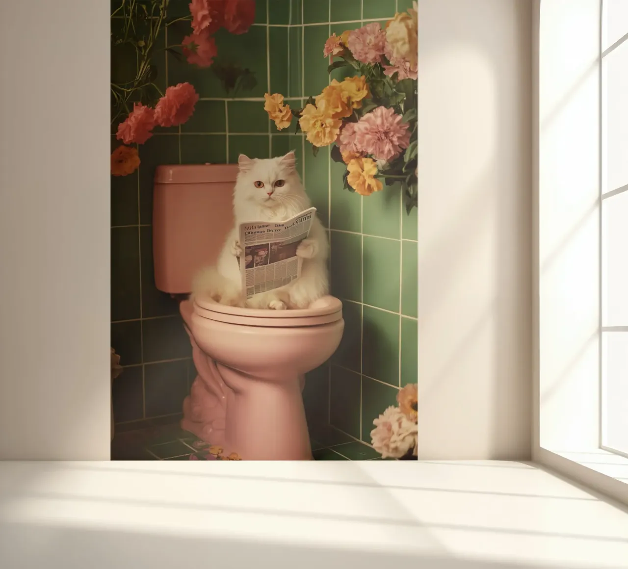 Katze liest Zeitung photo wallpaper by NORDLICHT DESIGNS