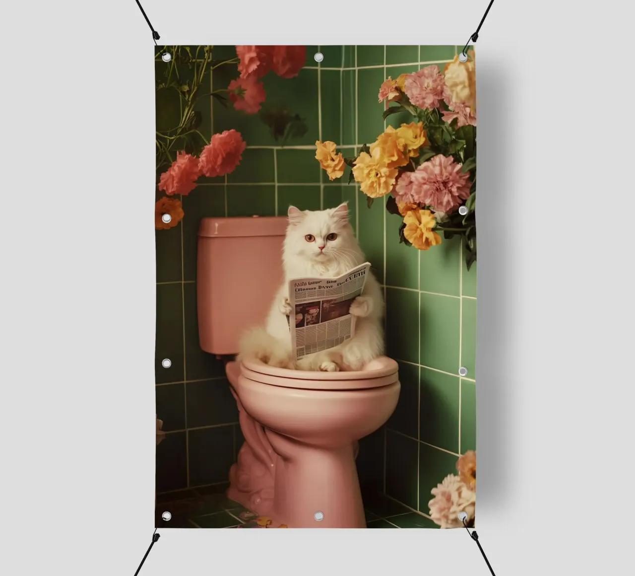 Katze liest Zeitung telo in pvc da NORDLICHT DESIGNS