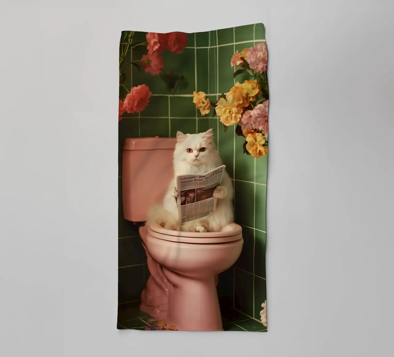 Katze liest Zeitung asciugamano da bagno da NORDLICHT DESIGNS