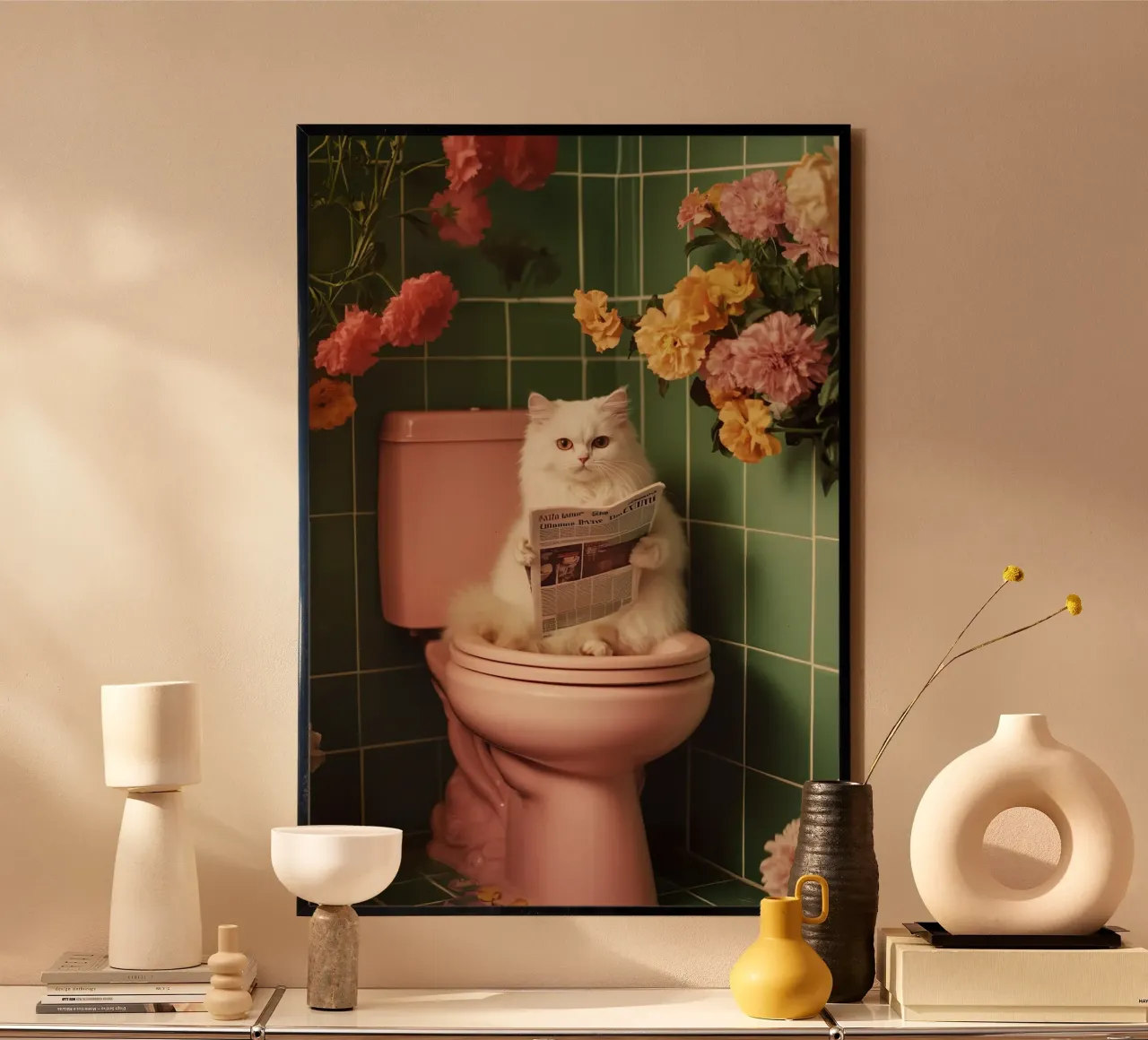 Katze liest Zeitung carta hahnemühle da NORDLICHT DESIGNS