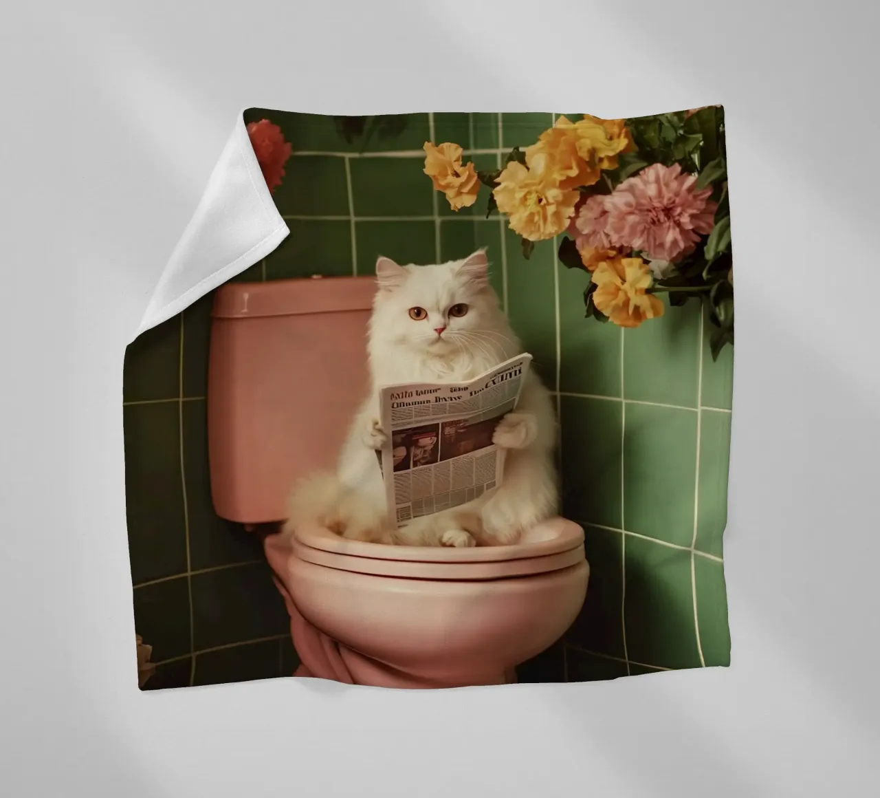 Katze liest Zeitung coperta in pile da NORDLICHT DESIGNS