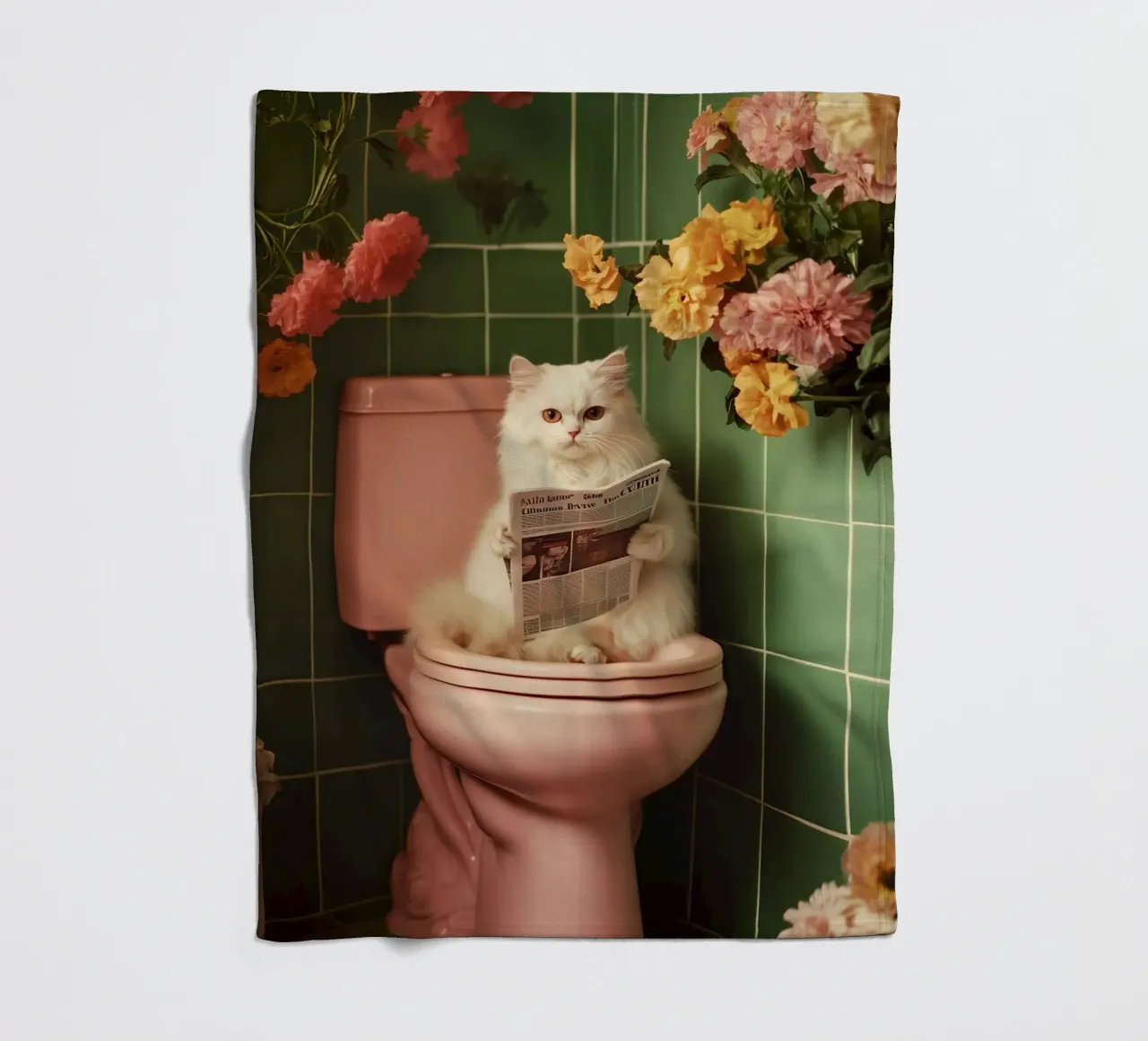 Katze liest Zeitung coperta in pile da NORDLICHT DESIGNS