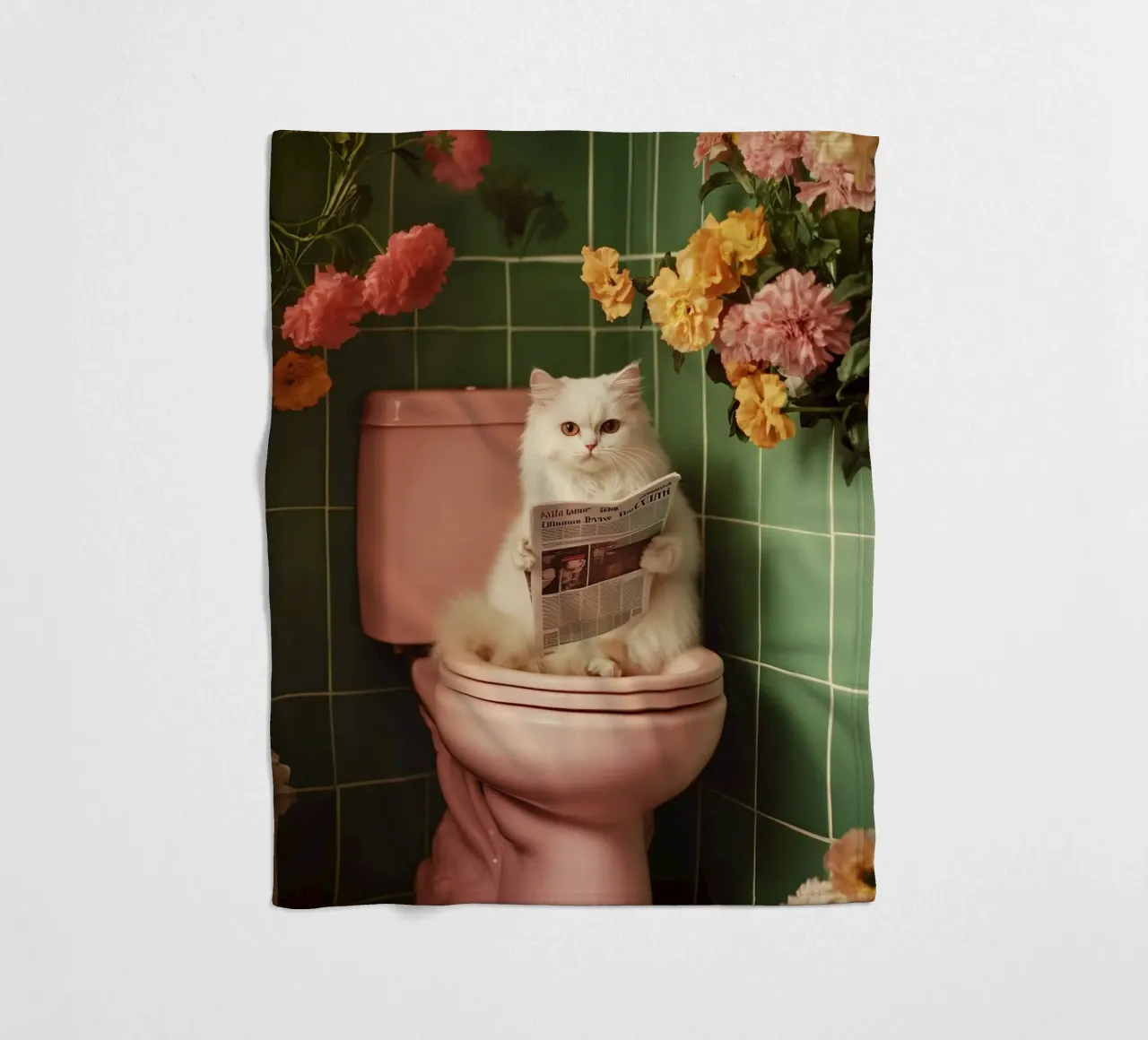Katze liest Zeitung coperta in pile da NORDLICHT DESIGNS