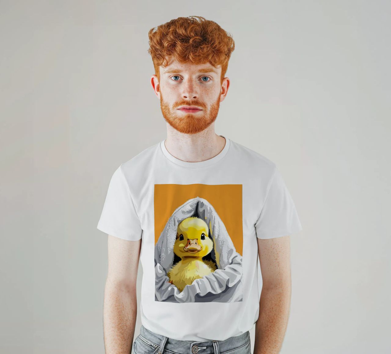 Duckling peeking from under a soft t-shirt de LisaArtes