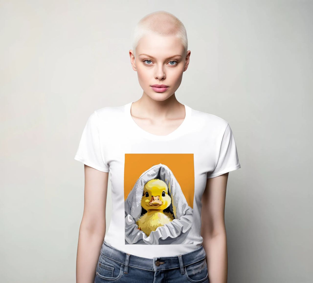 Duckling peeking from under a soft t-shirt ajusté pour femmes de LisaArtes