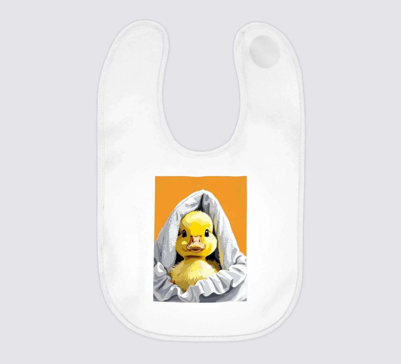 Duckling peeking from under a soft bavoir de LisaArtes