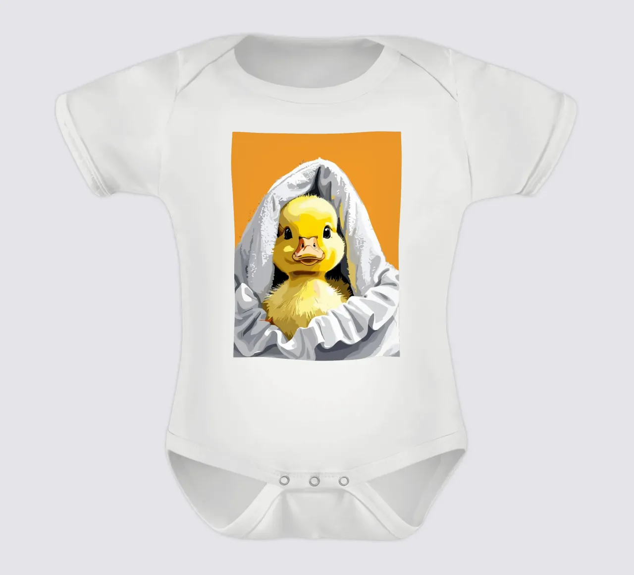 Duckling peeking from under a soft body neonato maniche corte da LisaArtes