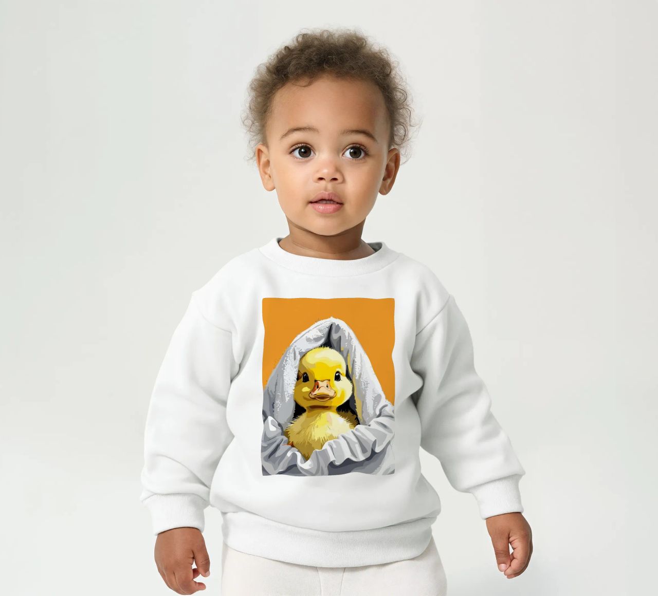 Duckling peeking from under a soft sweat pour bébé de LisaArtes