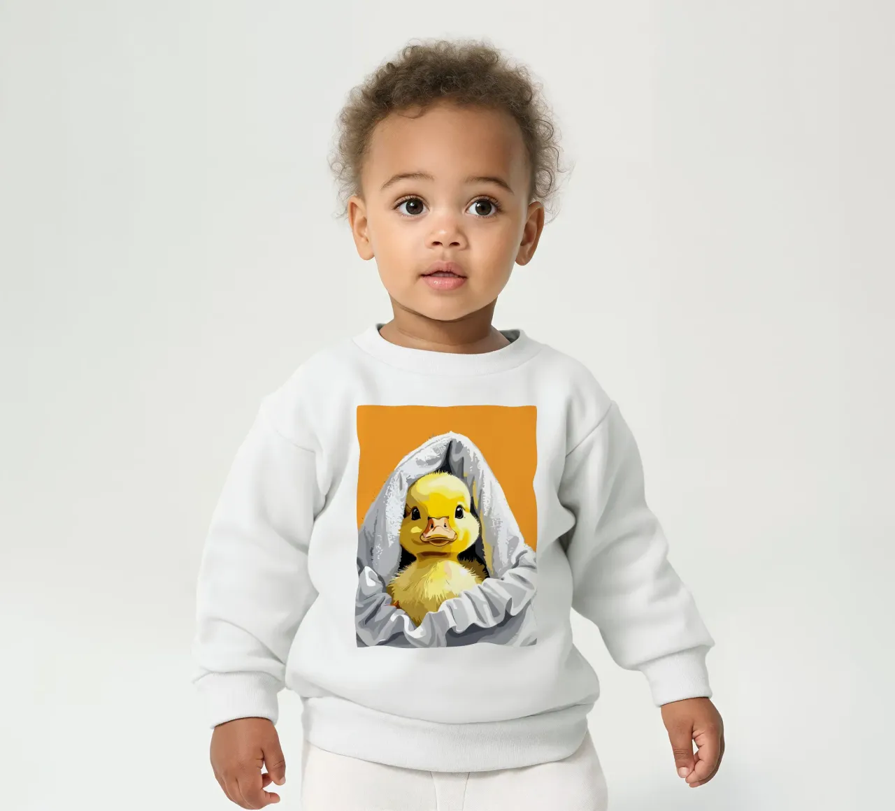 Duckling peeking from under a soft felpa neonato da LisaArtes