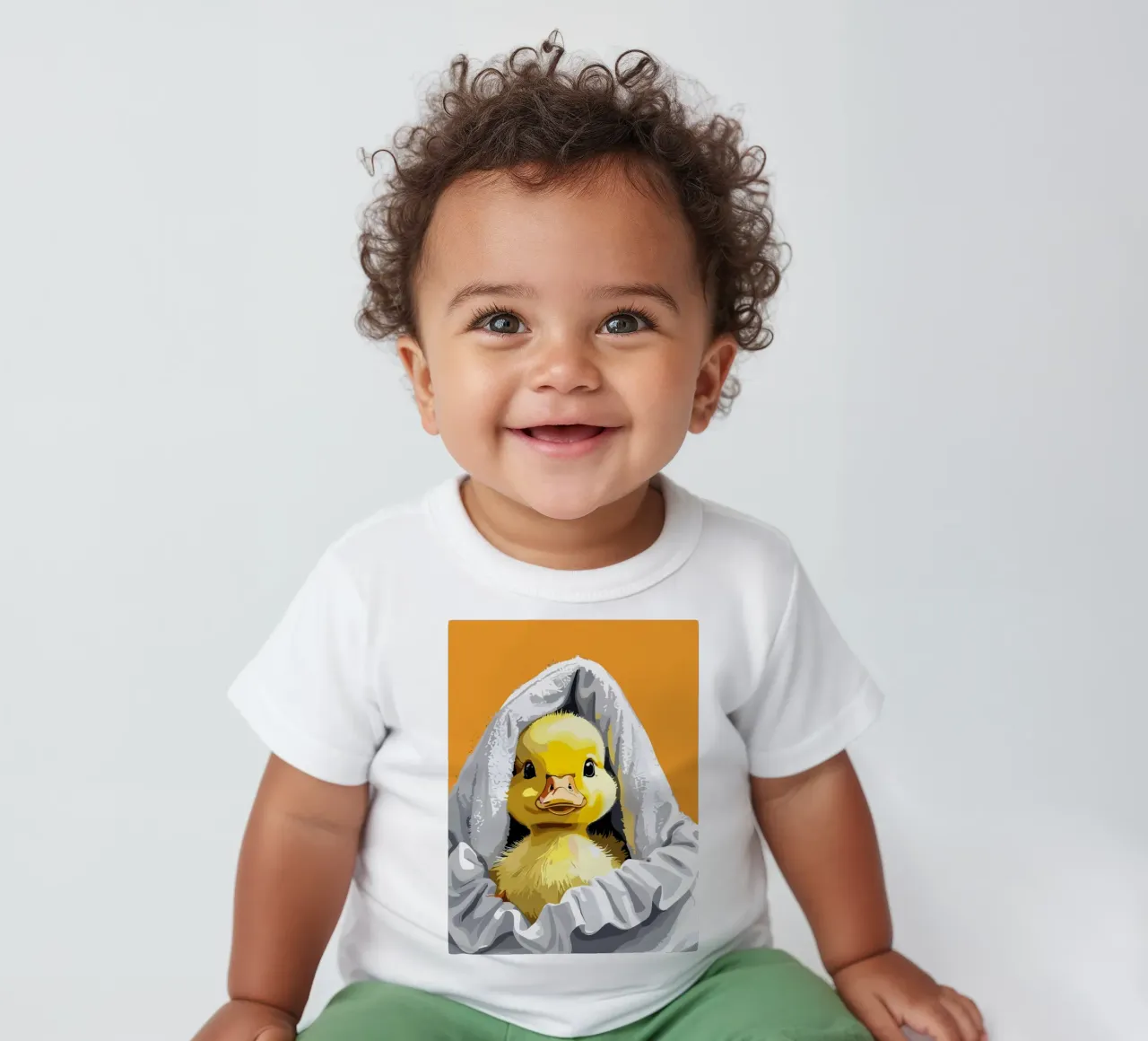 Duckling peeking from under a soft t-shirt pour bébé de LisaArtes