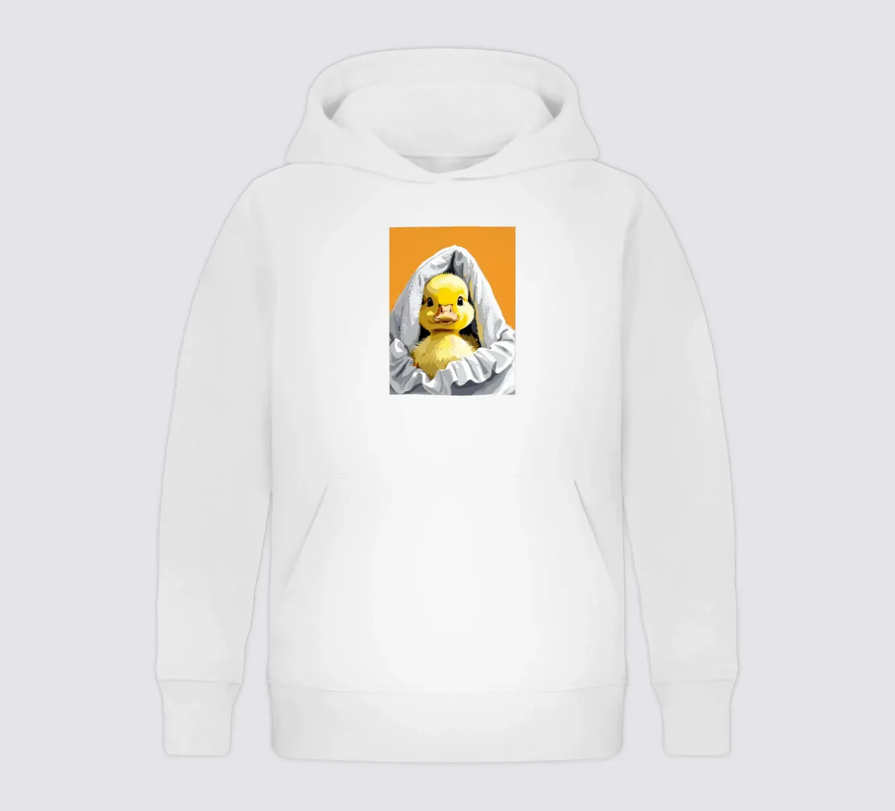 Duckling peeking from under a soft felpa bambino con cappuccio da LisaArtes