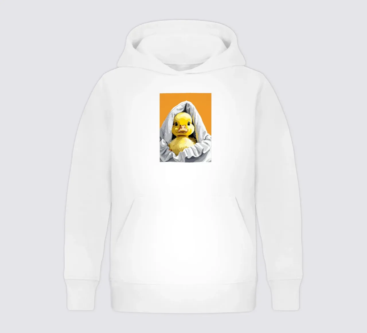 Duckling peeking from under a soft felpa bambino con cappuccio da LisaArtes