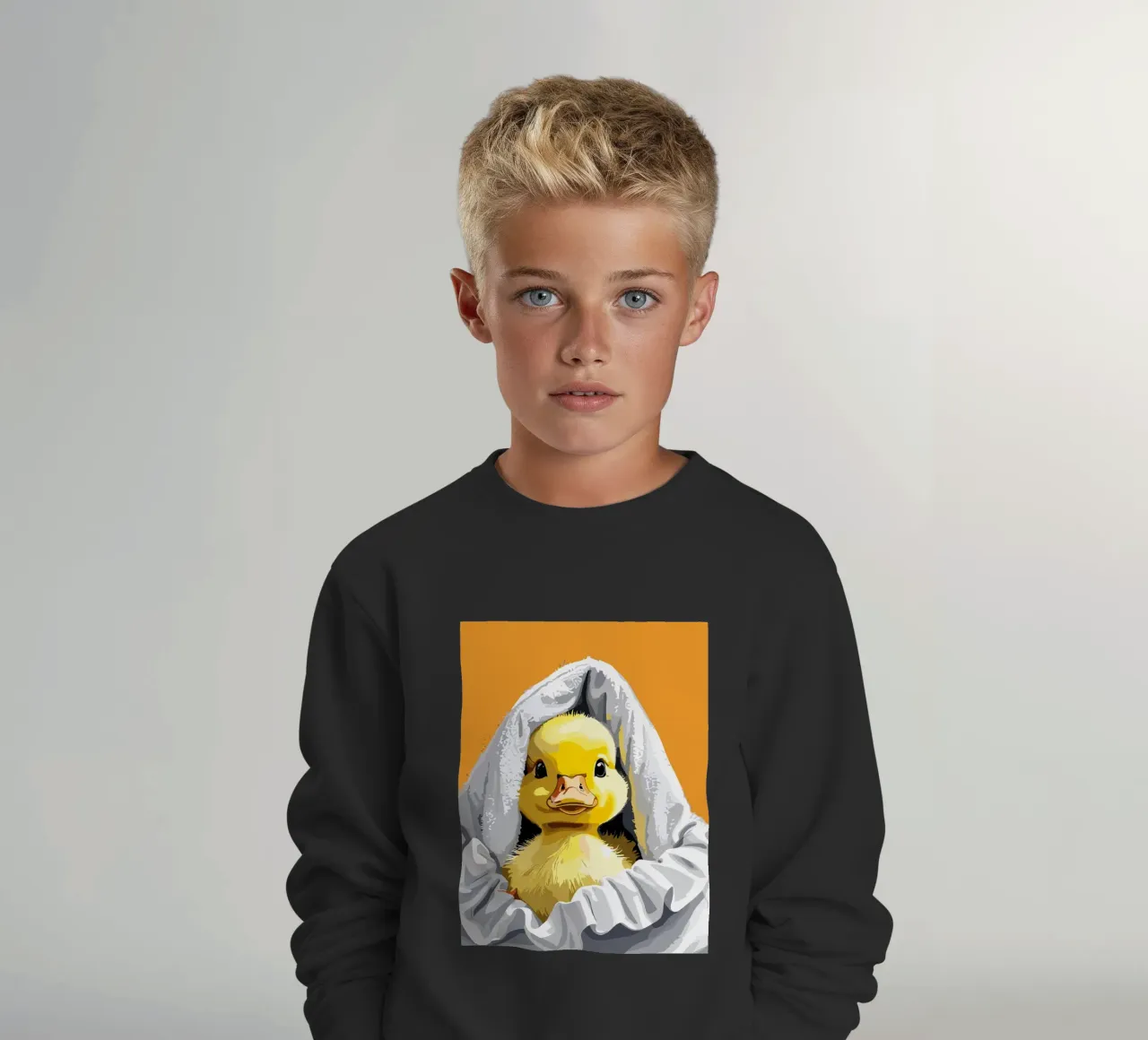 Duckling peeking from under a soft felpa bambino da LisaArtes