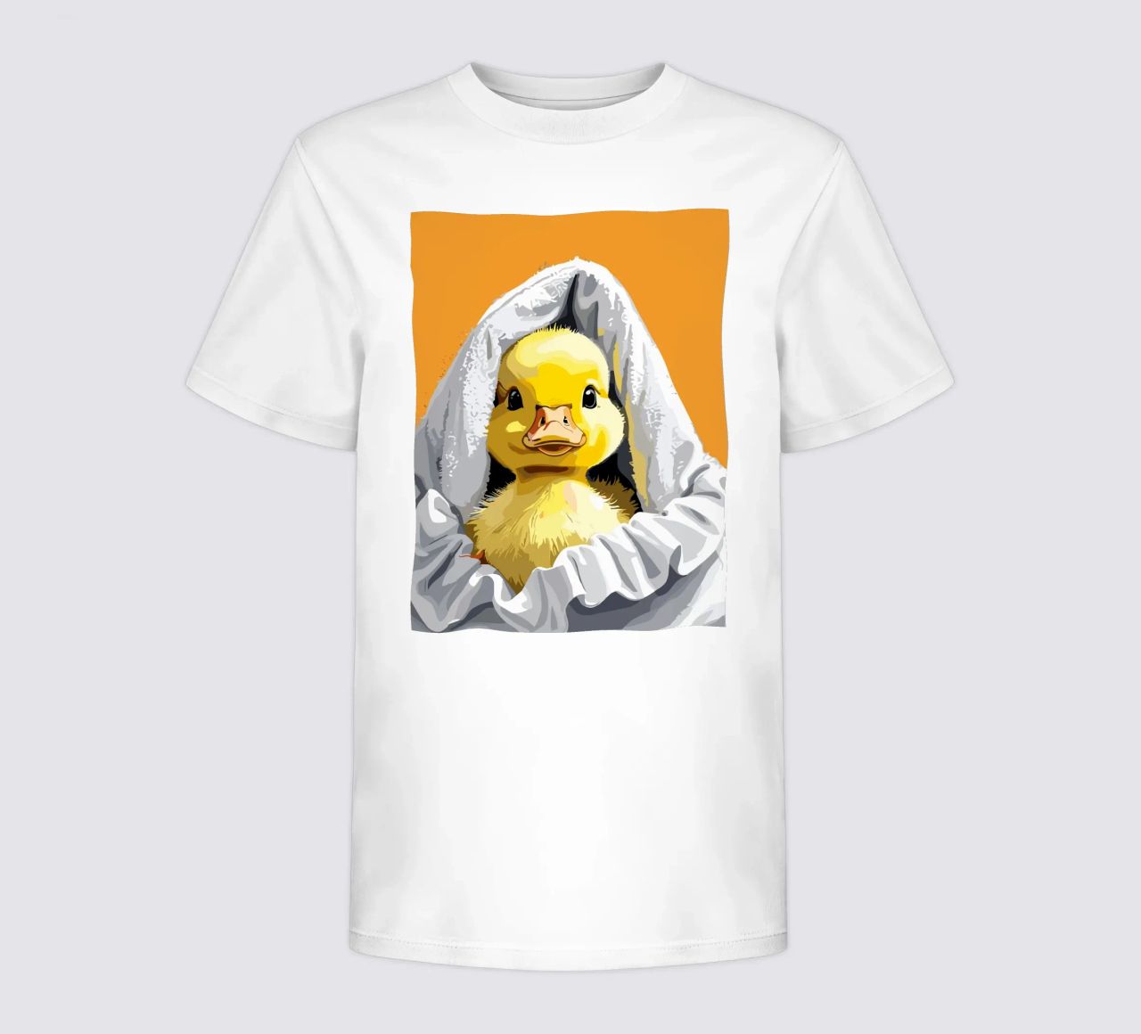 Duckling peeking from under a soft t-shirt bambini da LisaArtes