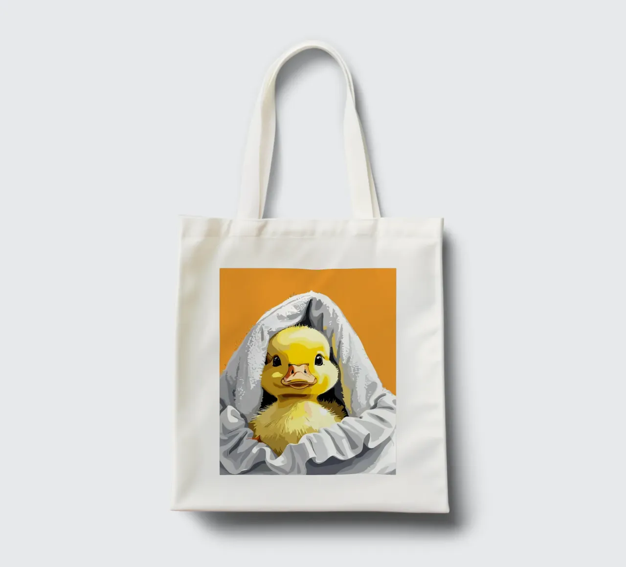 Duckling peeking from under a soft borsa in juta da LisaArtes