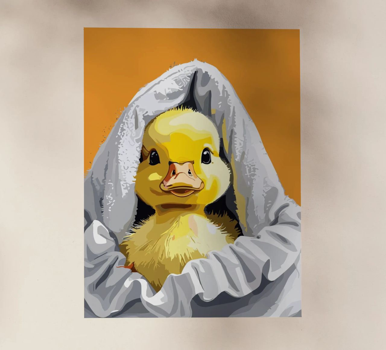 Duckling peeking from under a soft pellicola backlit da LisaArtes