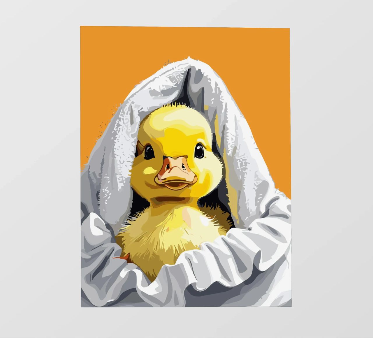 Duckling peeking from under a soft pellicola backlit da LisaArtes
