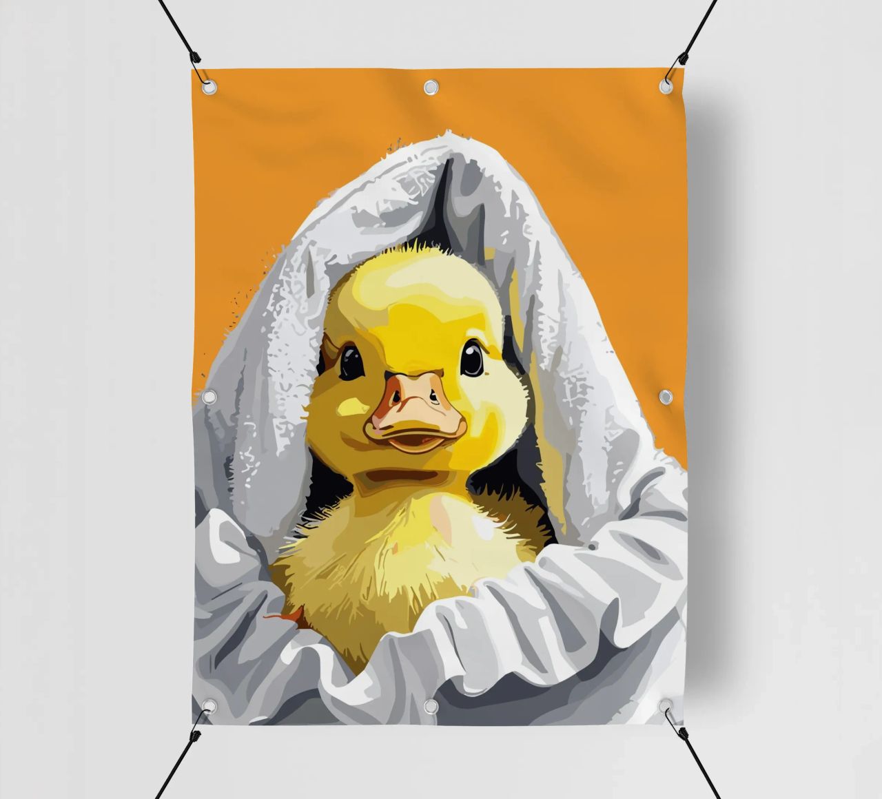 Duckling peeking from under a soft bâche pvc de LisaArtes