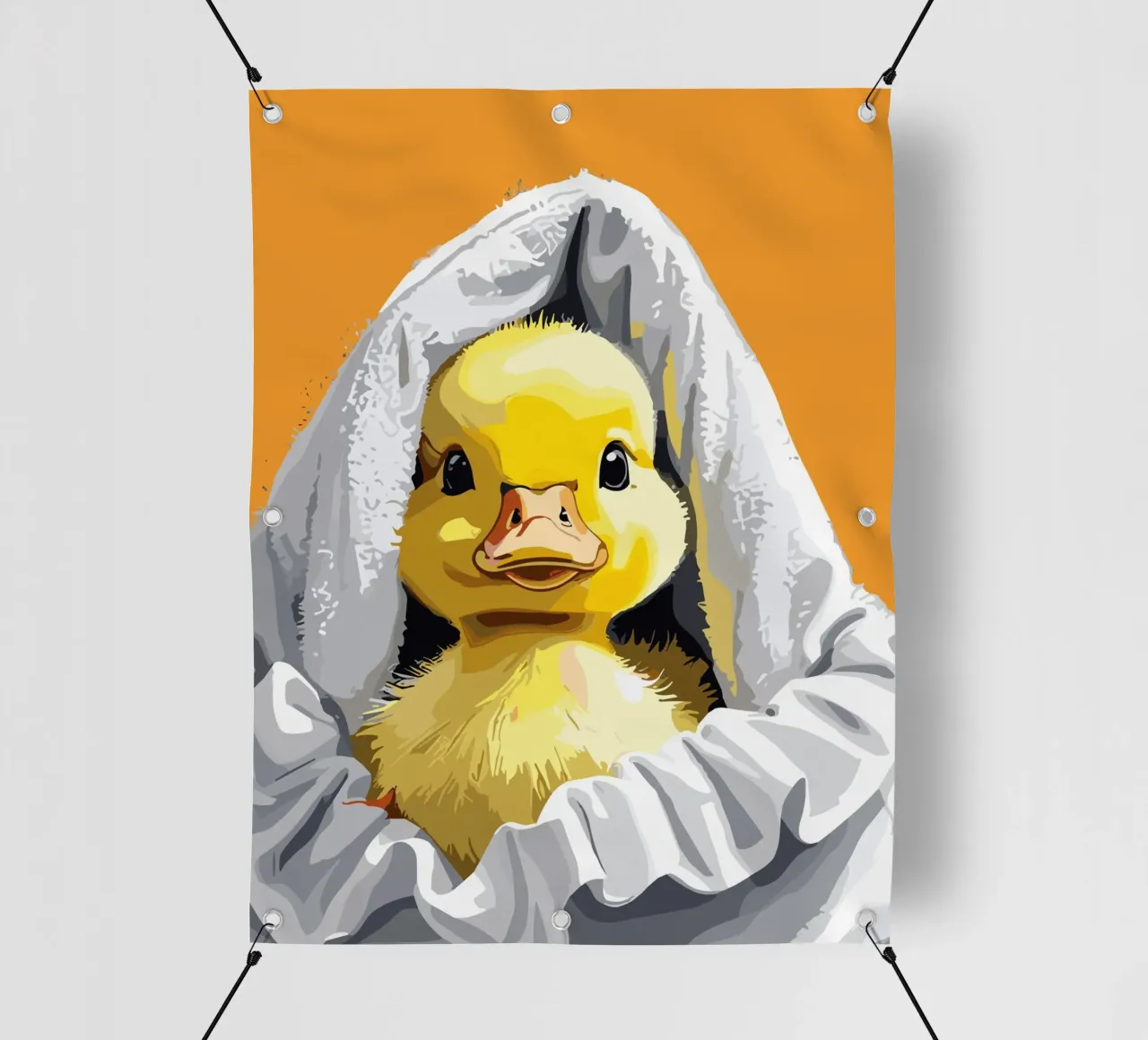 Duckling peeking from under a soft telo in pvc da LisaArtes