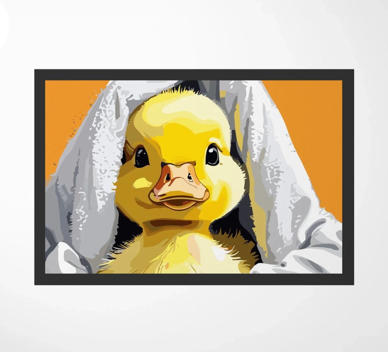 Duckling peeking from under a soft paillasson de LisaArtes