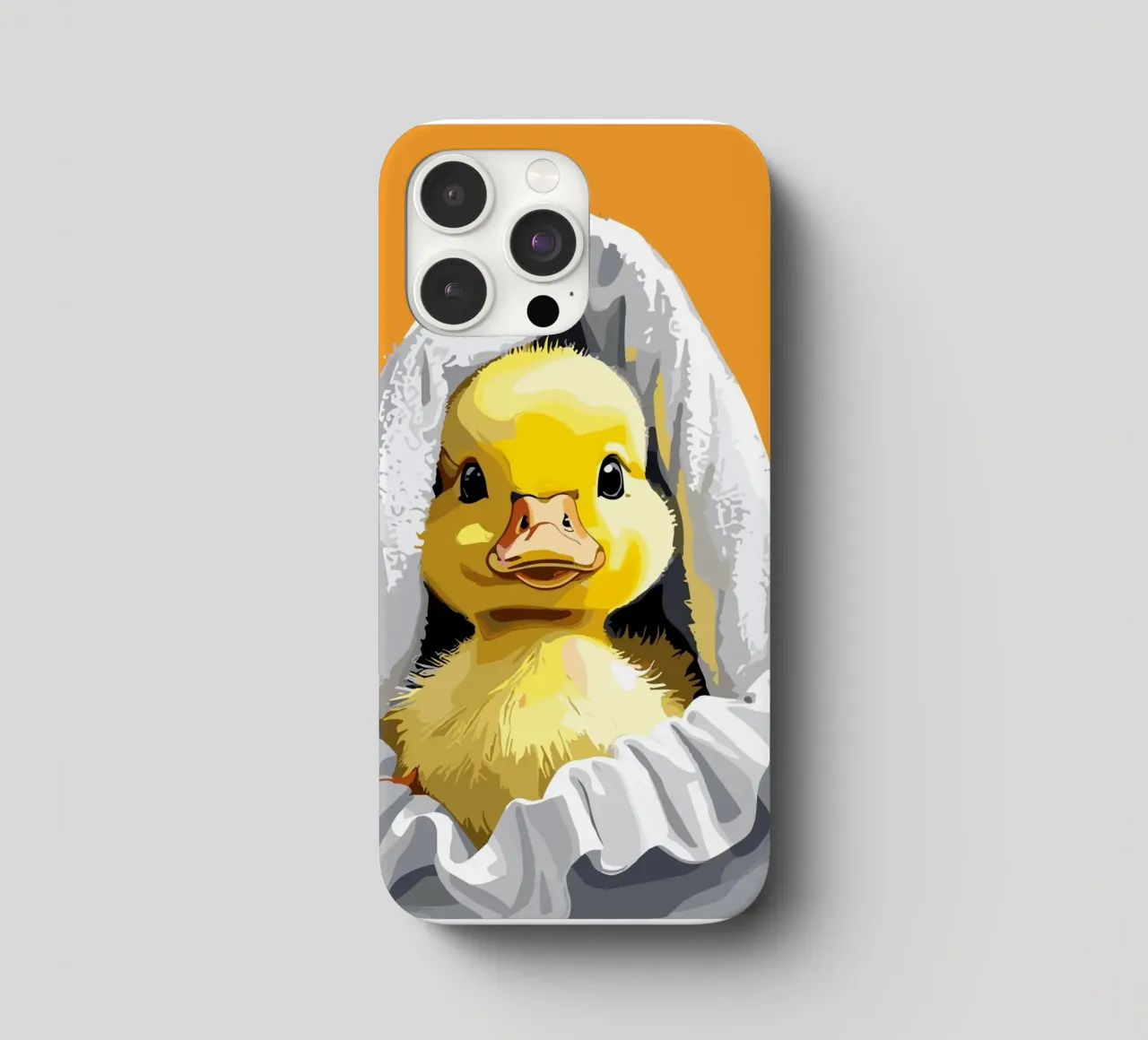 Duckling peeking from under a soft cover iphone da LisaArtes