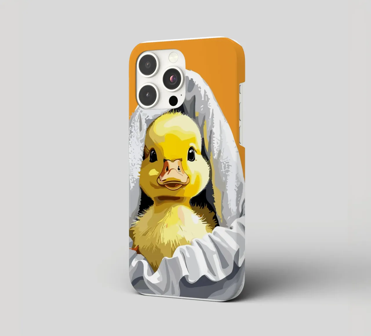 Duckling peeking from under a soft cover iphone da LisaArtes
