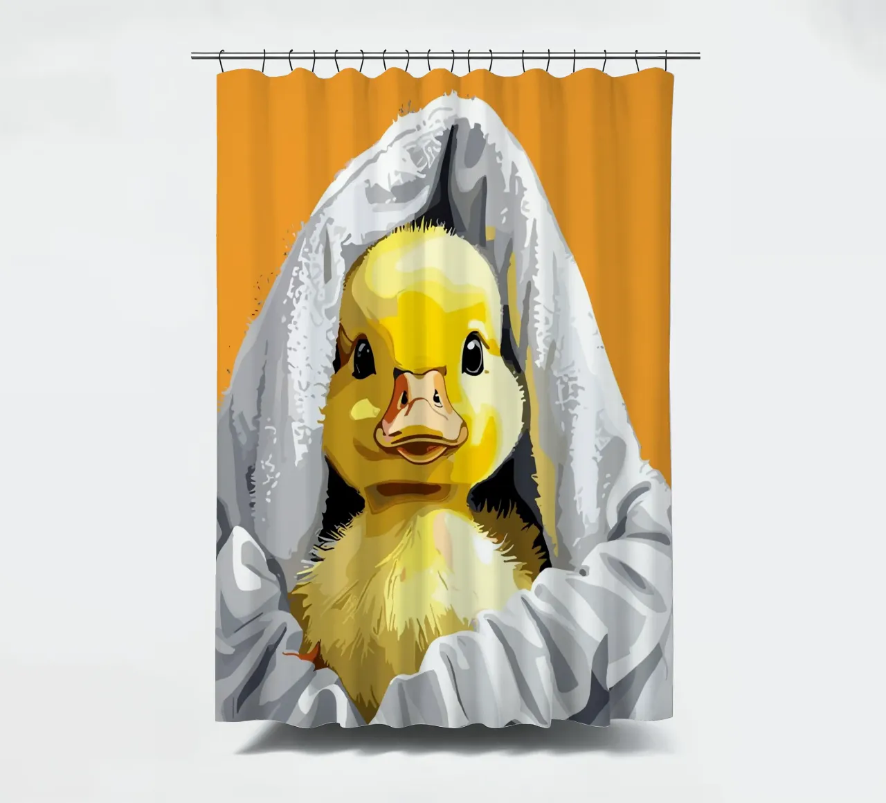 Duckling peeking from under a soft douchegordijn van LisaArtes