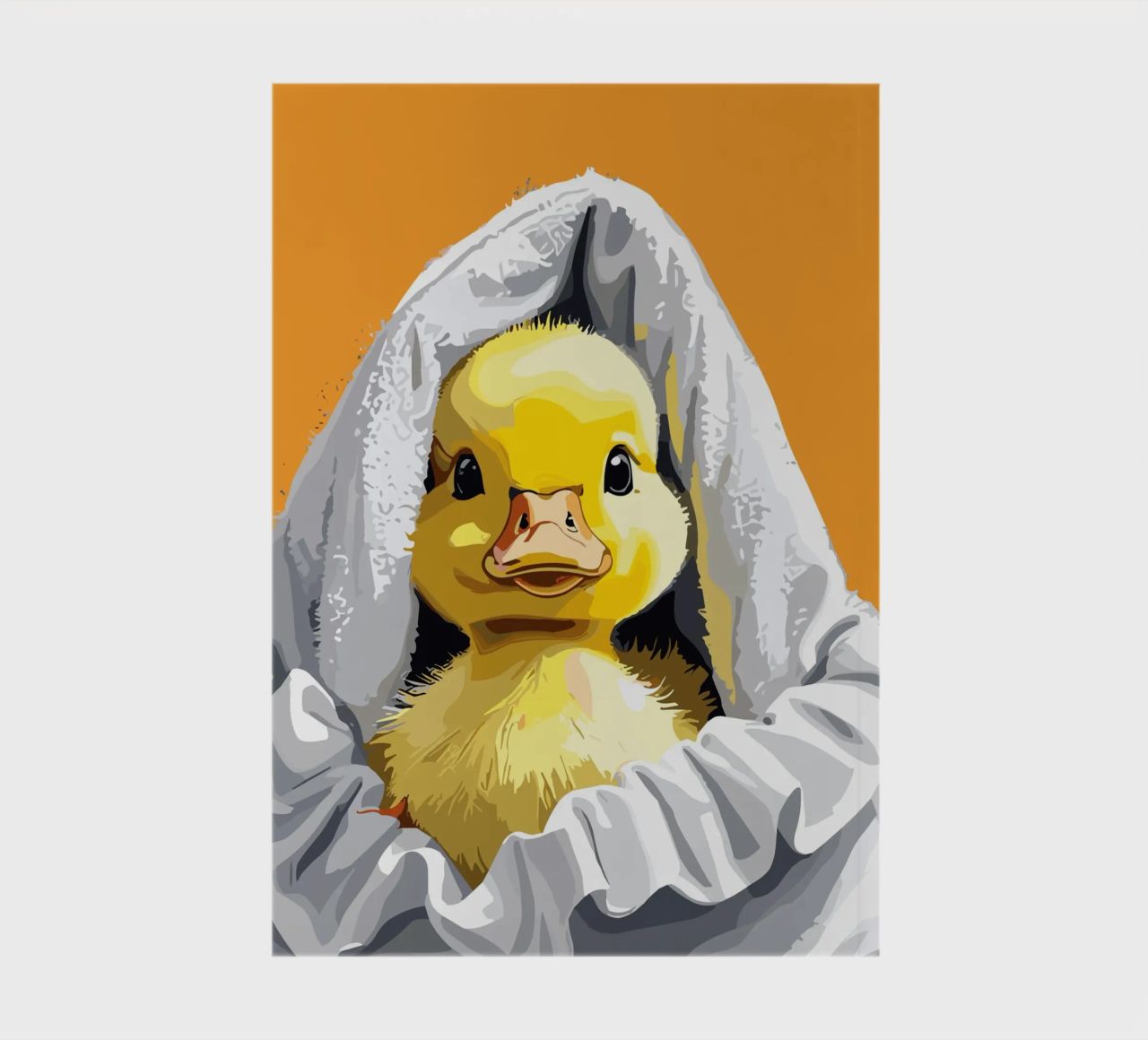 Duckling peeking from under a soft carnet de notes de LisaArtes